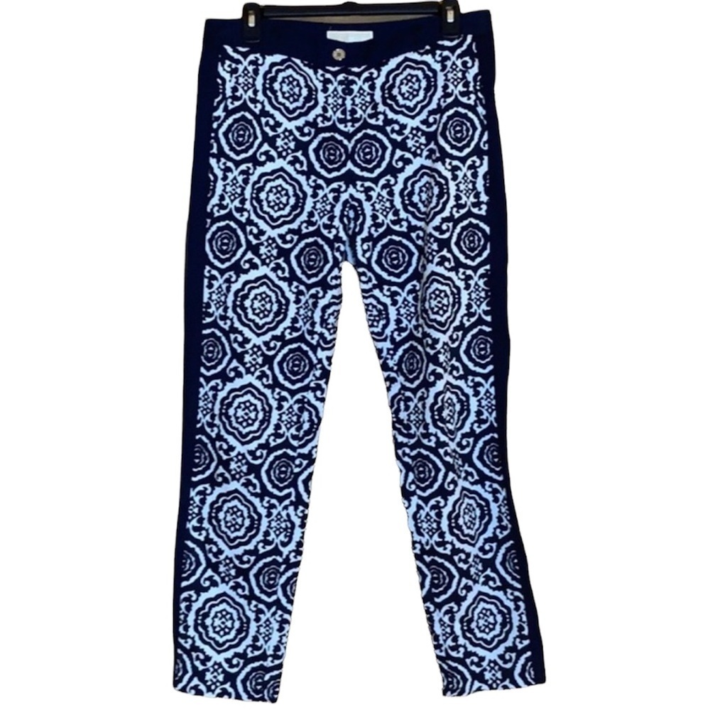 Michael Michael Kors navy & white print cropped ankle pants Size 8